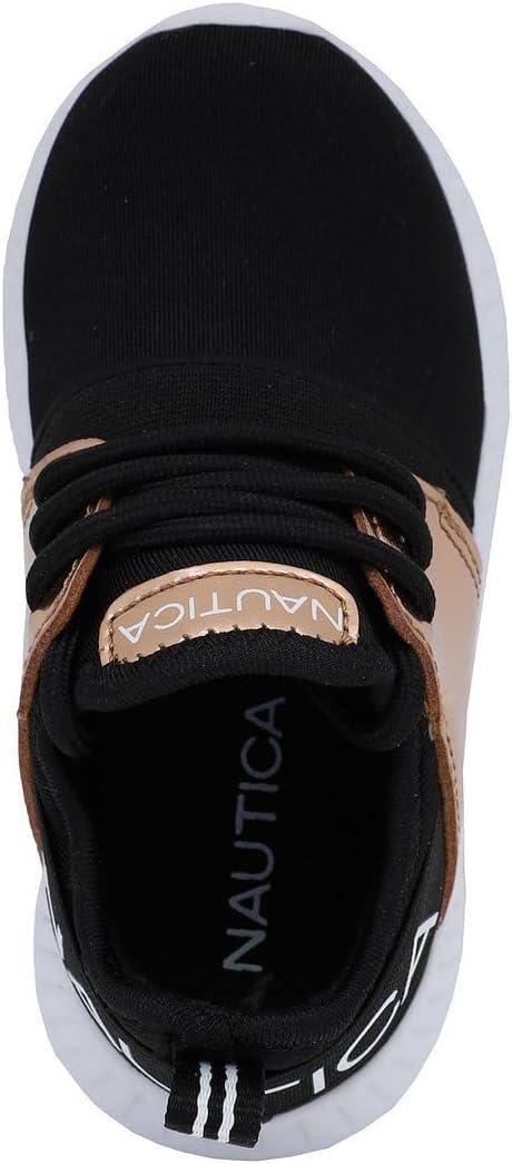 imageNautica Kids Girls Metallic Fashion Sneaker LaceUp Athletic Running Shoe I kappil I Big Kid Little Kid ToddlerRose Gold Black