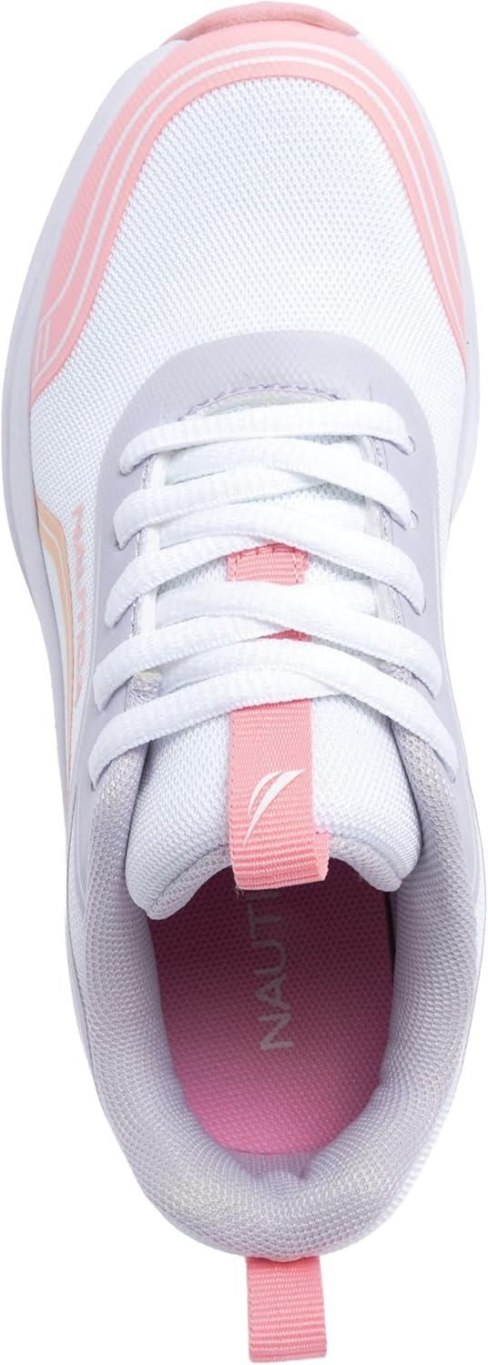 imageNautica Kids Girls Metallic Fashion Sneaker LaceUp Athletic Running Shoe I kappil I Big Kid Little Kid ToddlerWhite Multi