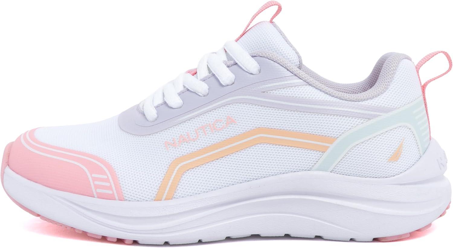 imageNautica Kids Girls Metallic Fashion Sneaker LaceUp Athletic Running Shoe I kappil I Big Kid Little Kid ToddlerWhite Multi