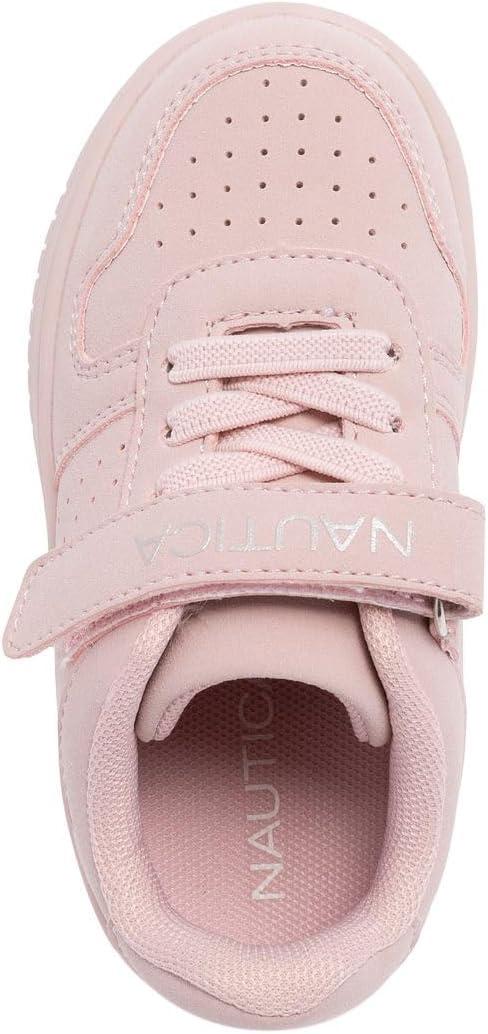 imageNautica Kids Girls Sneakers with Adjustable Strap and Bungee Straps Comfortable Casual Shoes ToddlerLittle KidBlushstafford