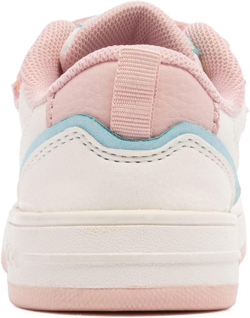 imageNautica Kids Girls Sneakers with Adjustable Strap and Bungee Straps Comfortable Casual Shoes ToddlerLittle KidBone Pastelsaisy