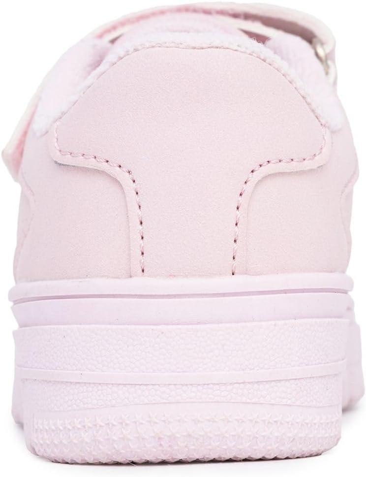 imageNautica Kids Girls Sneakers with Adjustable Strap and Bungee Straps Comfortable Casual Shoes ToddlerLittle KidLight Blush Ivan
