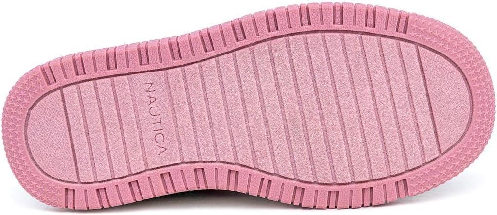 imageNautica Kids Girls Sneakers with Adjustable Strap and Bungee Straps Comfortable Casual Shoes ToddlerLittle KidPink Lilac Blue