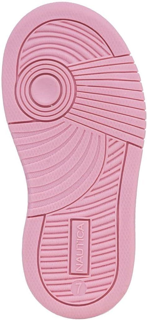 imageNautica Kids Girls Sneakers with Adjustable Strap and Bungee Straps Comfortable Casual Shoes ToddlerLittle KidPink Tealalmina