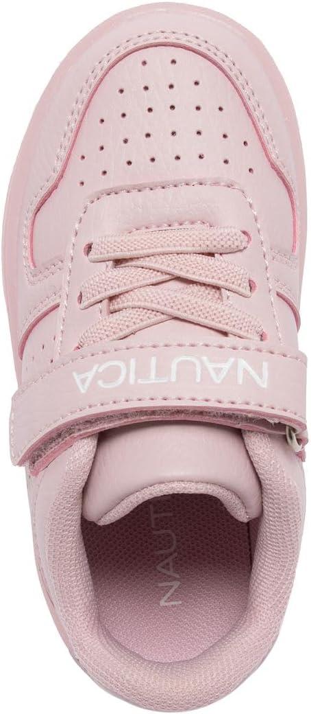 imageNautica Kids Girls Sneakers with Adjustable Strap and Bungee Straps Comfortable Casual Shoes ToddlerLittle KidPinkstafford