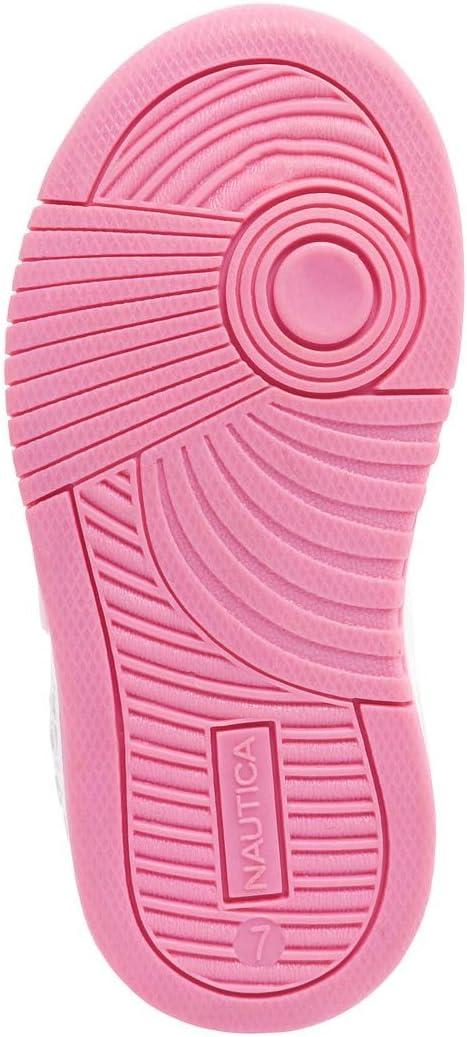 imageNautica Kids Girls Sneakers with Adjustable Strap and Bungee Straps Comfortable Casual Shoes ToddlerLittle KidPurple White Pinkseli