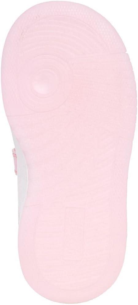 imageNautica Kids Girls Sneakers with Adjustable Strap and Bungee Straps Comfortable Casual Shoes ToddlerLittle KidWhite Glitter Pink