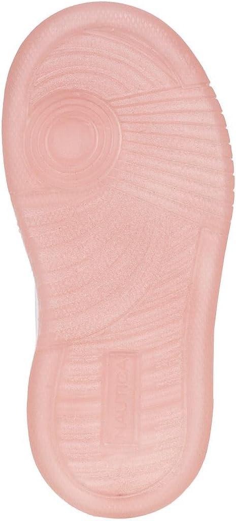 imageNautica Kids Girls Sneakers with Adjustable Strap and Bungee Straps Comfortable Casual Shoes ToddlerLittle KidWhite Light Pink Iridescent