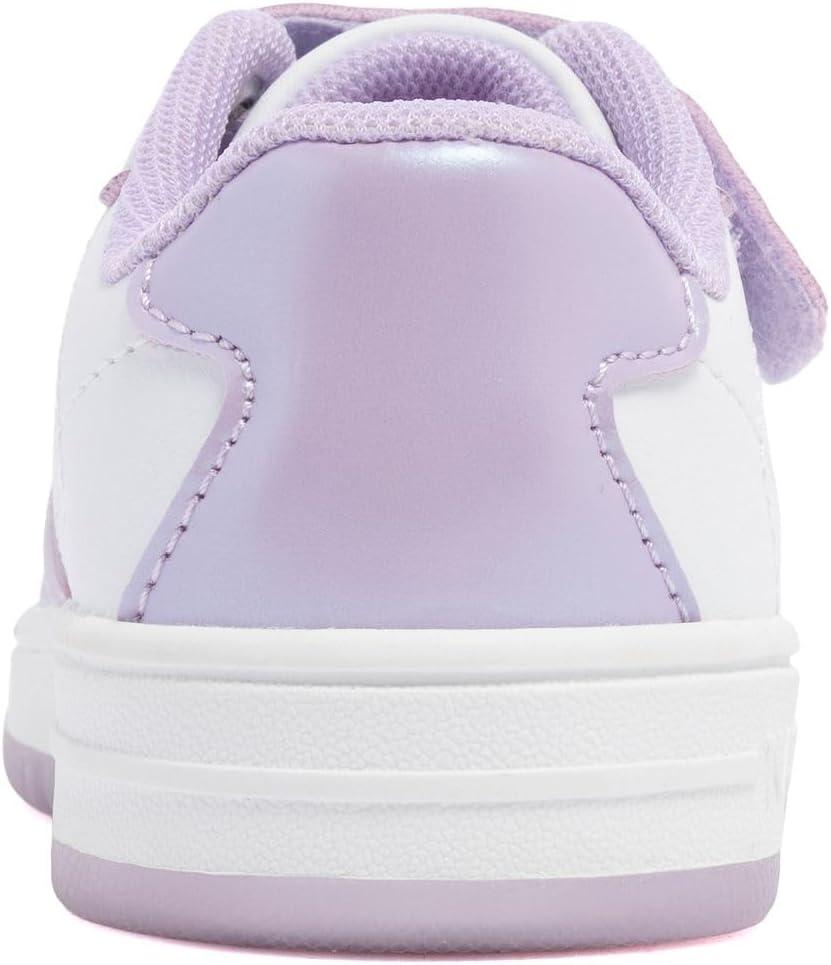 imageNautica Kids Girls Sneakers with Adjustable Strap and Bungee Straps Comfortable Casual Shoes ToddlerLittle KidWhite Lilac Pearl
