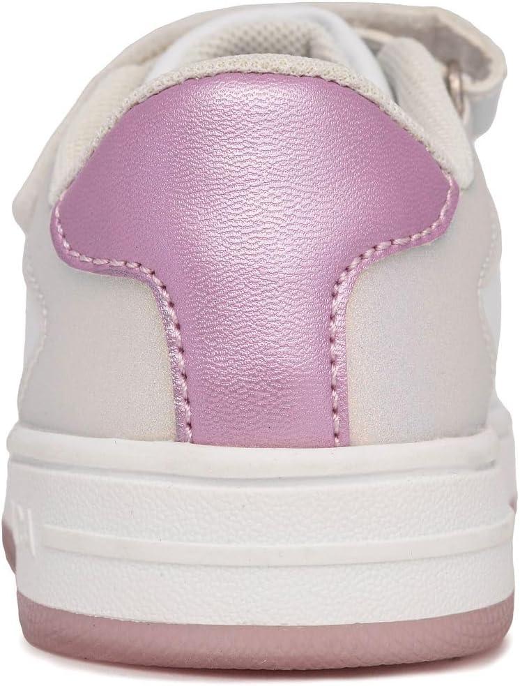 imageNautica Kids Girls Sneakers with Adjustable Strap and Bungee Straps Comfortable Casual Shoes ToddlerLittle KidWhite Pinkstafford