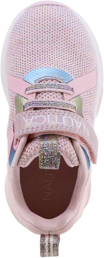 imageNautica Kids LightUp Flashing Sneaker Athletic Running Shoes with Strap Fashionable and Fun for Boys and Girls Available in Toddler and Little Kid SizesJurnee Lightsblush Rainbow Metallic