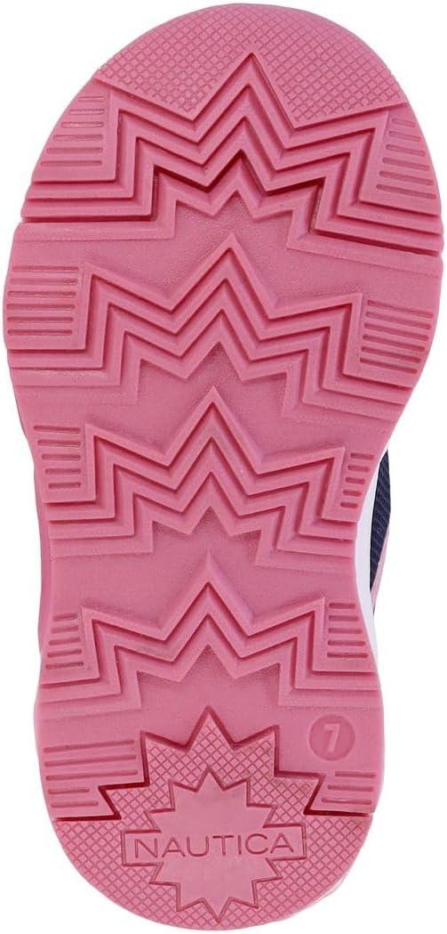 imageNautica Kids LightUp Flashing Sneaker Athletic Running Shoes with Strap Fashionable and Fun for Boys and Girls Available in Toddler and Little Kid SizesJurnee Lightsnavy Pink Sparkle