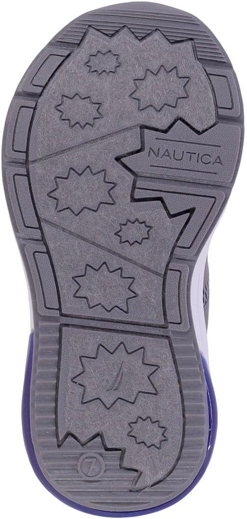 imageNautica Kids LightUp Flashing Sneaker Athletic Running Shoes with Strap Fashionable and Fun for Boys and Girls Available in Toddler and Little Kid SizesBuoy Lightsgrey Cobalt