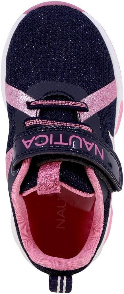 imageNautica Kids LightUp Flashing Sneaker Athletic Running Shoes with Strap Fashionable and Fun for Boys and Girls Available in Toddler and Little Kid SizesJurnee Lightsnavy Pink Sparkle