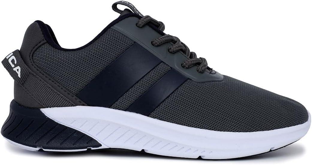 imageNautica Kids Running Sneakers Comfortable Shoes for Boys and Girls Sizes for Big amp Little Kids LaceUpBungee ManalapinGrey Navymanalapin