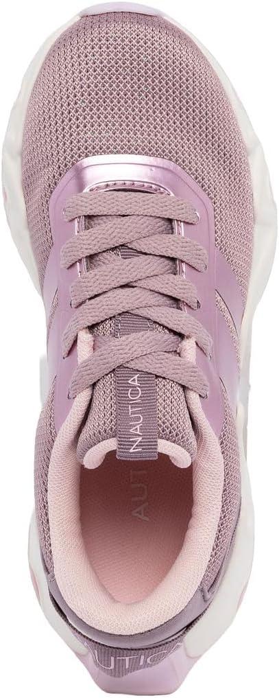 imageNautica Kids Running Sneakers Comfortable Shoes for Boys and Girls Sizes for Big amp Little Kids LaceUpBungee ManalapinMauve Metallic