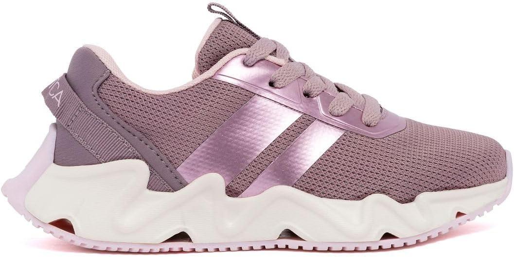 imageNautica Kids Running Sneakers Comfortable Shoes for Boys and Girls Sizes for Big amp Little Kids LaceUpBungee ManalapinMauve Metallic