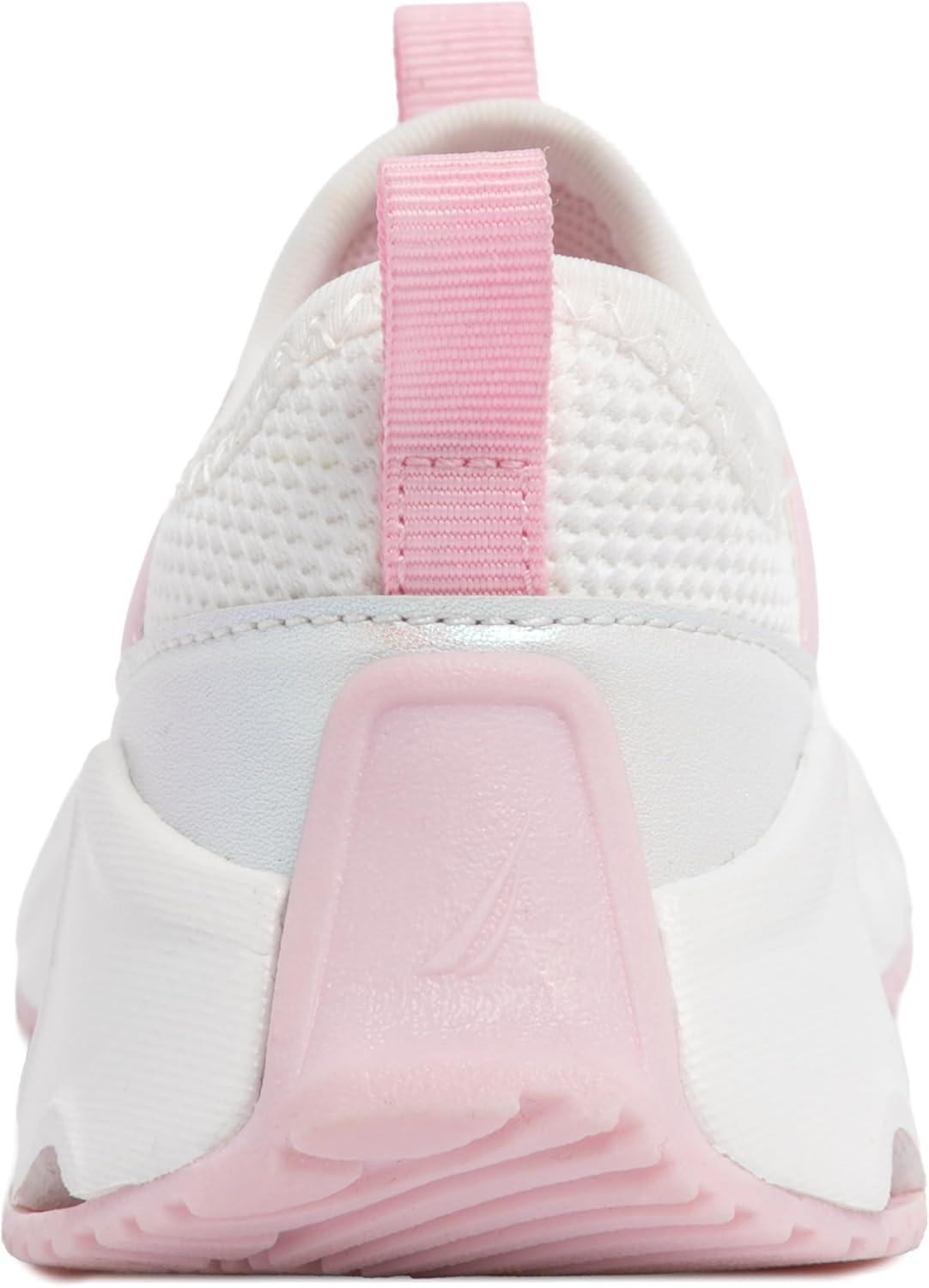 imageNautica Kids Running Sneakers Comfortable Shoes for Boys and Girls Sizes for Big amp Little Kids LaceUpBungee ManalapinWhite Pink Iridescentmaybella