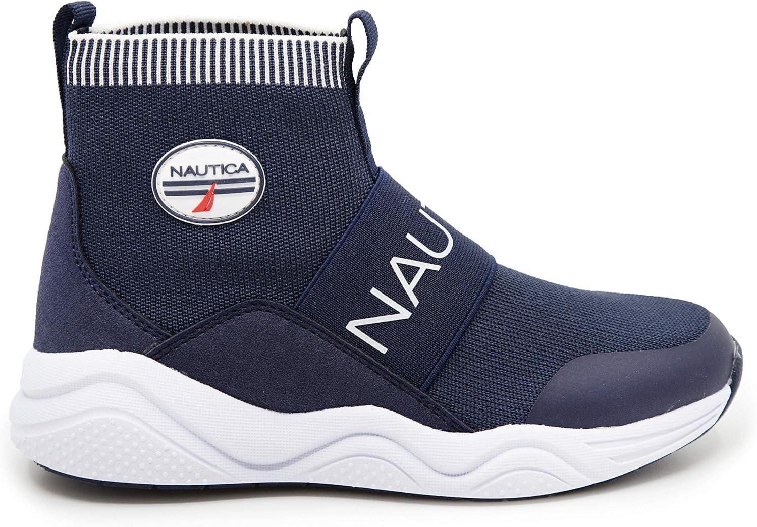 imageNautica Kids Silas HighTop Sock SlipOn Sneaker with Extra Ankle Support Boy GirlBig Kid Little Kid ToddlerNavy
