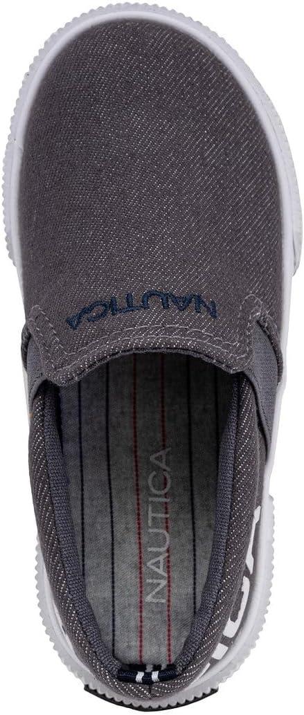 imageNautica Kids SlipOn Sneakers Casual LowTop Shoes for Boys and Girls Comfortable Athletic Style for School Play and Everyday Wear ToddlerLittle KidBig Kid SizesGrey Denim