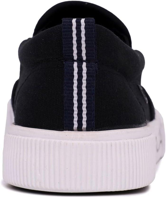 imageNautica Kids SlipOn Sneakers Casual LowTop Shoes for Boys and Girls Comfortable Athletic Style for School Play and Everyday Wear ToddlerLittle KidBig Kid SizesBlack Logo