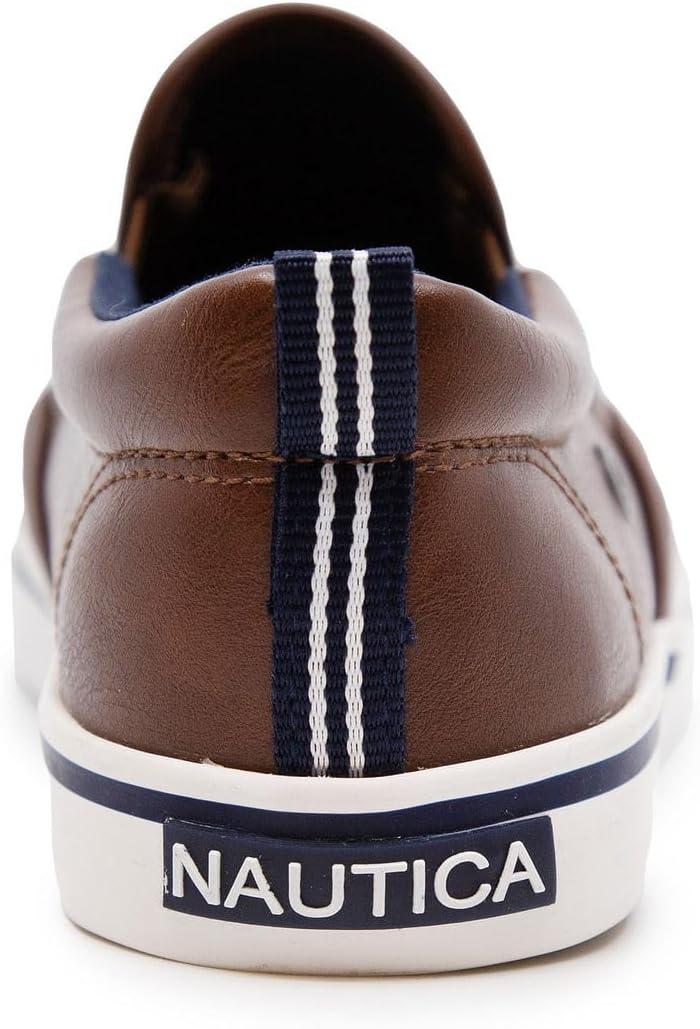 imageNautica Kids SlipOn Sneakers Casual LowTop Shoes for Boys and Girls Comfortable Athletic Style for School Play and Everyday Wear ToddlerLittle KidBig Kid SizesBrown Smooth