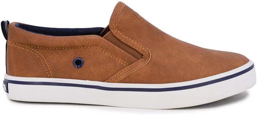 imageNautica Kids SlipOn Sneakers Casual LowTop Shoes for Boys and Girls Comfortable Athletic Style for School Play and Everyday Wear ToddlerLittle KidBig Kid SizesTan Smooth