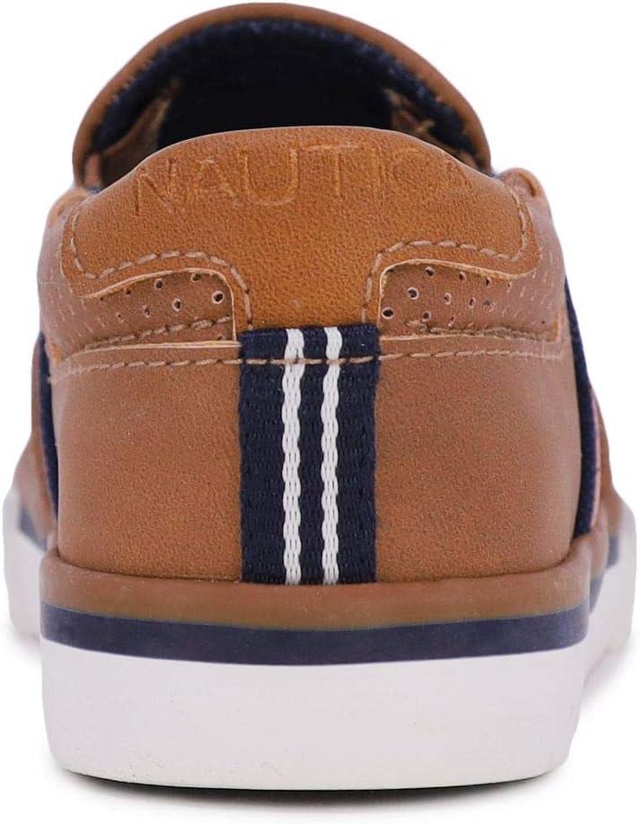 imageNautica Kids SlipOn Sneakers Casual LowTop Shoes for Boys and Girls Comfortable Athletic Style for School Play and Everyday Wear ToddlerLittle KidBig Kid SizesTan Ivory