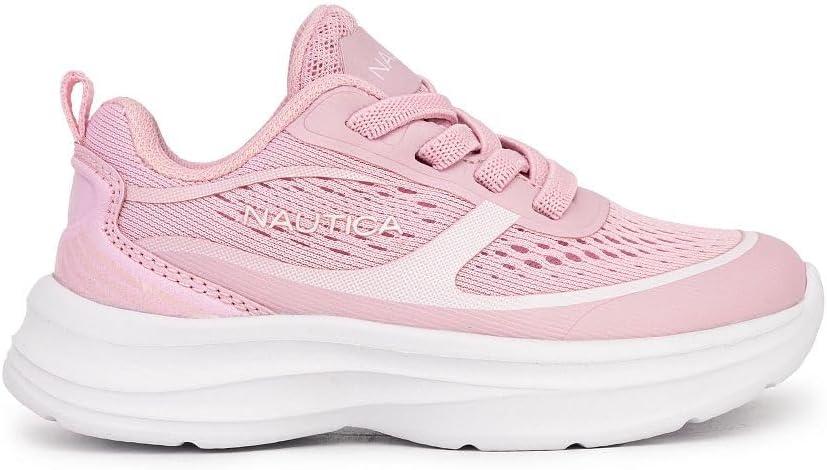 imageNautica Kids Sneakers for Boys amp Girls Max Cushion Fashion Running amp Walking Shoes LaceUpBungee ToddlerLittle KidBig KidPink White