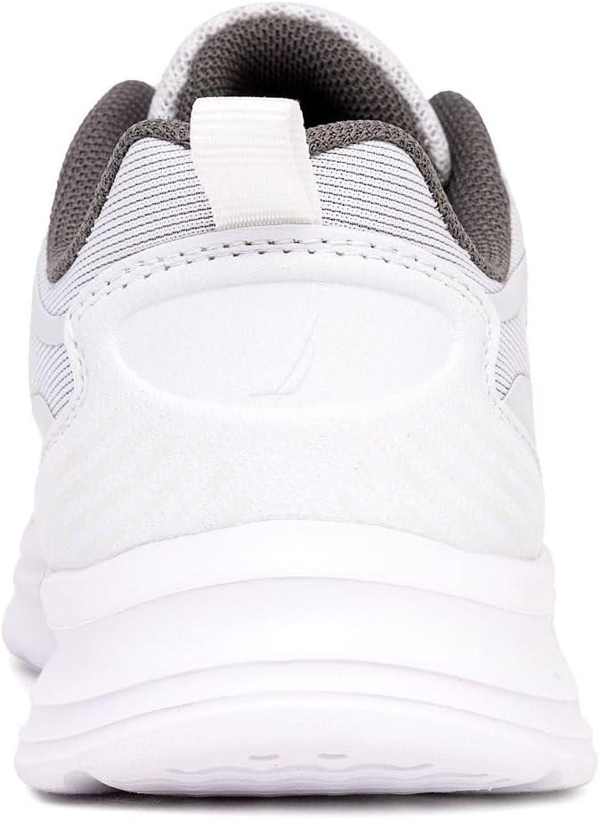 imageNautica Kids Sneakers for Boys amp Girls Max Cushion Fashion Running amp Walking Shoes LaceUpBungee ToddlerLittle KidBig KidWhite Grey