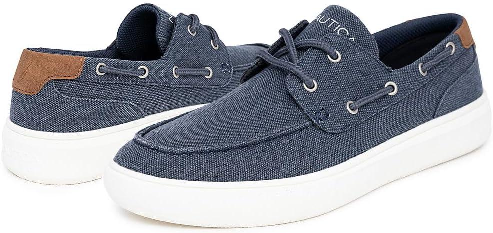 imageNautica Mens Boat Shoe Casual Loafers Comfort Sneaker Walking Moccasin SlipOnLaceUpNavy Canvas