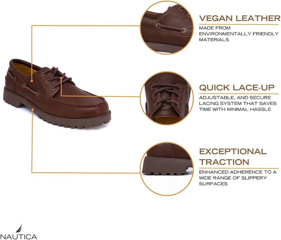 imageNautica Mens Casual Boat Shoes MocToe Loafers with Cushioned Insole Deck Fashion SneakerCognac