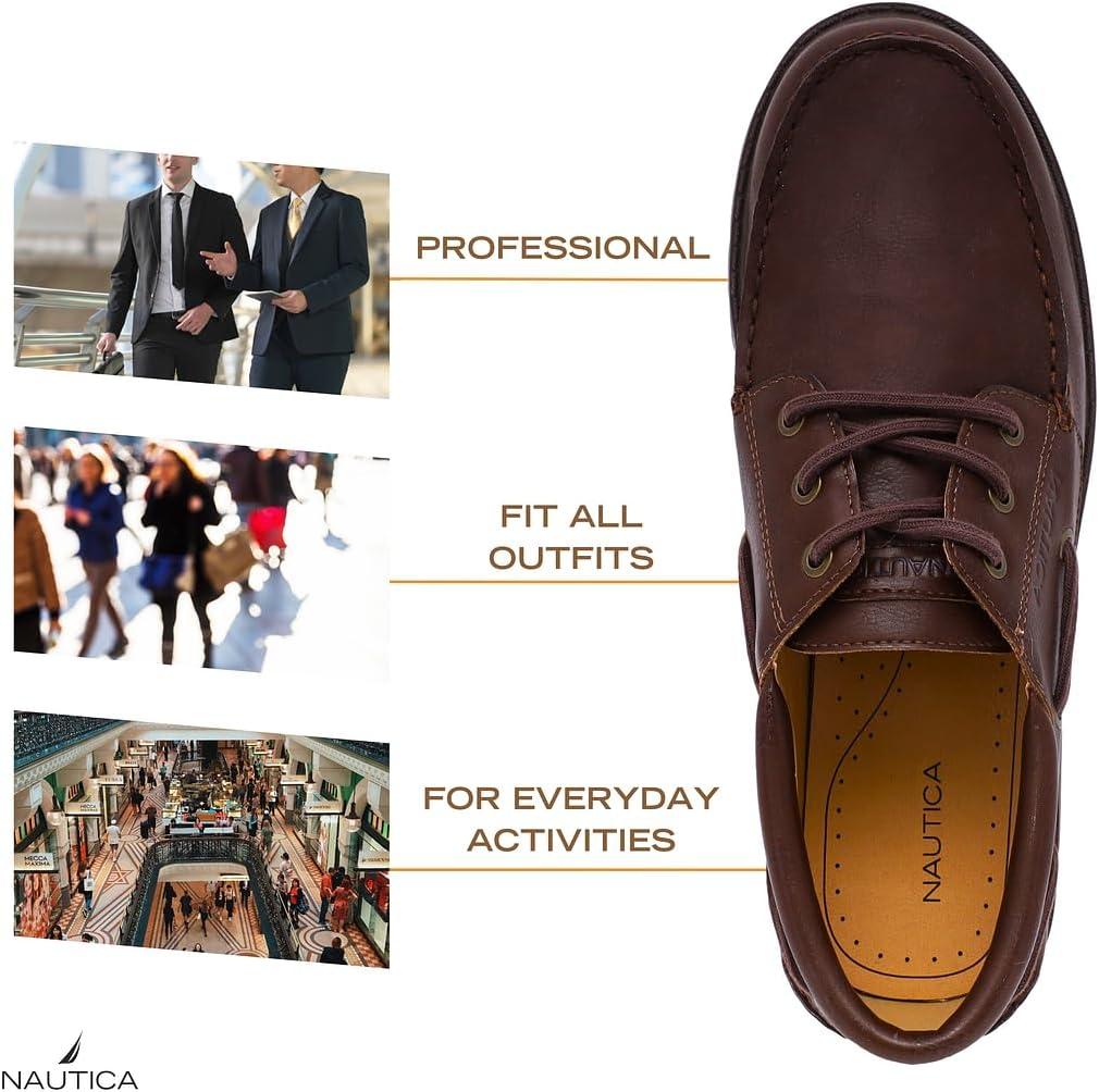 imageNautica Mens Casual Boat Shoes MocToe Loafers with Cushioned Insole Deck Fashion SneakerCognac