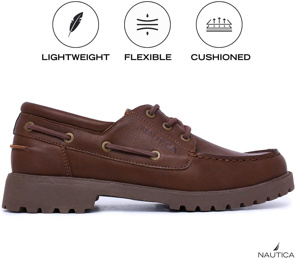 imageNautica Mens Casual Boat Shoes MocToe Loafers with Cushioned Insole Deck Fashion SneakerCognac