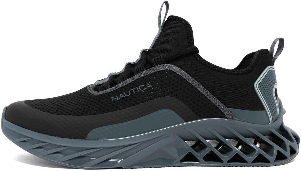 imageNautica Mens Casual Fashion Sneakers Lightweight LaceUp Athletic Walking Shoes for Gym amp Tennis ComfortableBlack Bluewyern