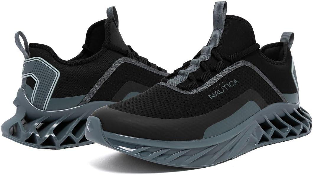 imageNautica Mens Casual Fashion Sneakers Lightweight LaceUp Athletic Walking Shoes for Gym amp Tennis ComfortableBlack Bluewyern