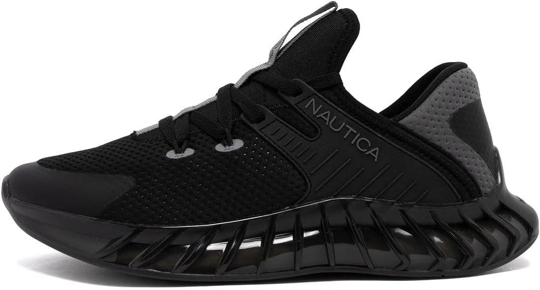 imageNautica Mens Casual Fashion Sneakers Lightweight LaceUp Athletic Walking Shoes for Gym amp Tennis ComfortableBlack Charcoalkediri