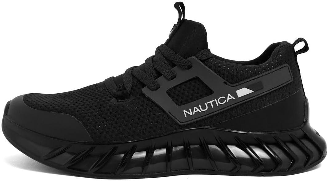 imageNautica Mens Casual Fashion Sneakers Lightweight LaceUp Athletic Walking Shoes for Gym amp Tennis ComfortableBlacklazith