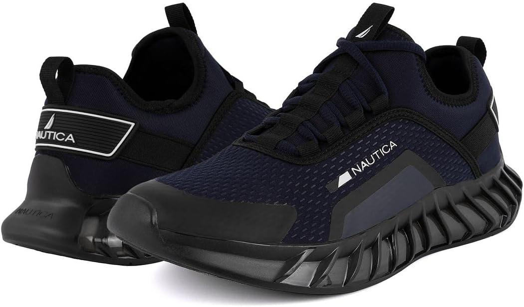 imageNautica Mens Casual Fashion Sneakers Lightweight LaceUp Athletic Walking Shoes for Gym amp Tennis ComfortableNavy Black