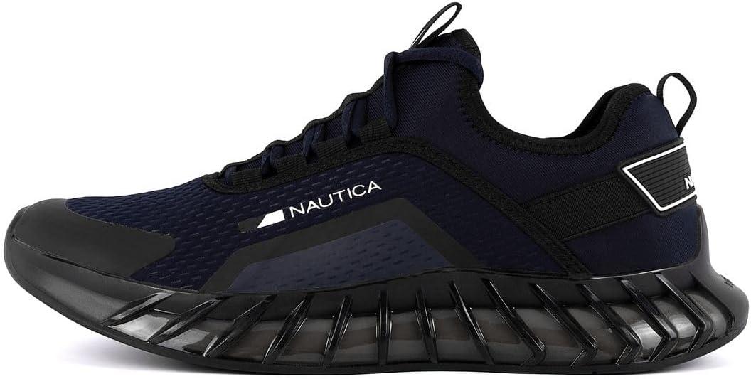 imageNautica Mens Casual Fashion Sneakers Lightweight LaceUp Athletic Walking Shoes for Gym amp Tennis ComfortableNavy Black