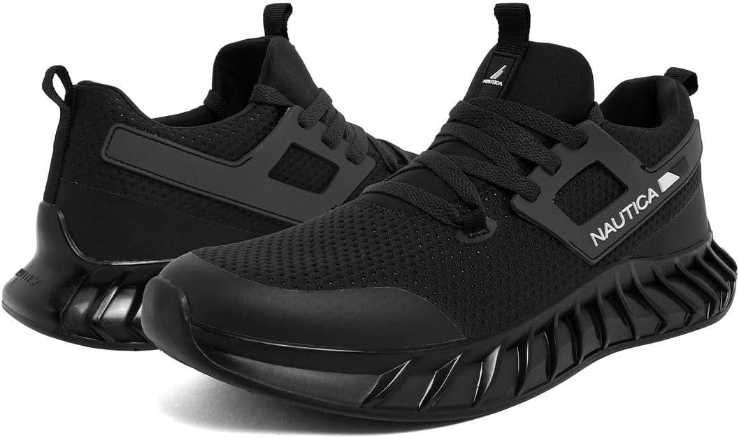 imageNautica Mens Casual Fashion Sneakers Lightweight LaceUp Athletic Walking Shoes for Gym amp Tennis ComfortableNavy Blacklazith
