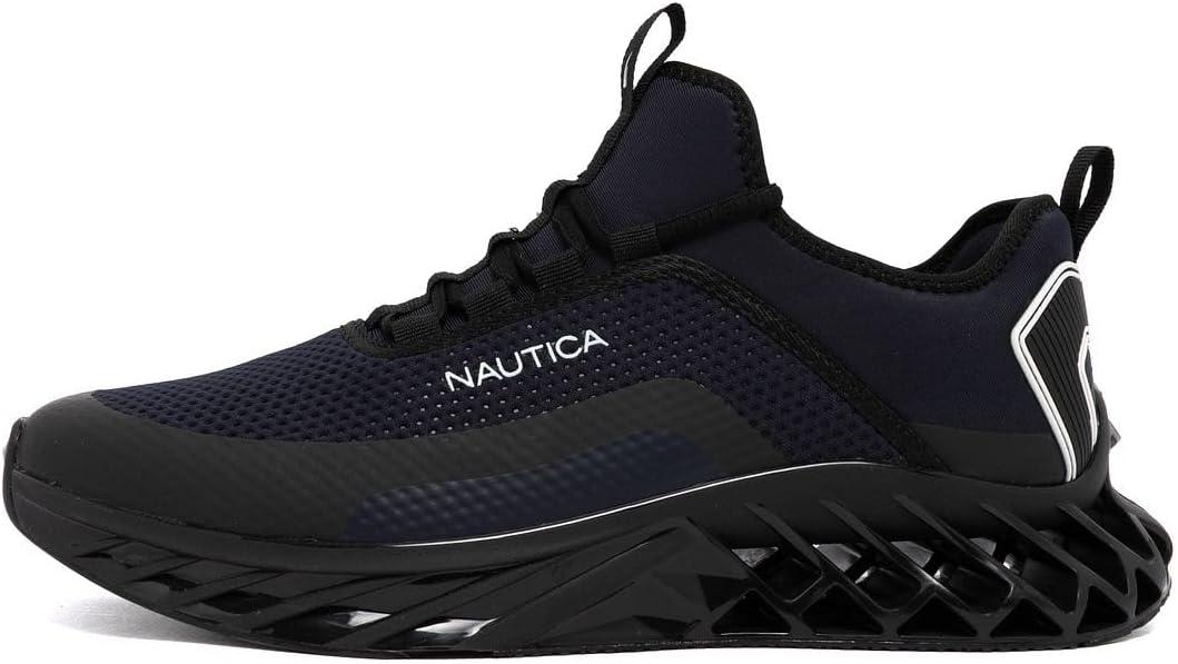 imageNautica Mens Casual Fashion Sneakers Lightweight LaceUp Athletic Walking Shoes for Gym amp Tennis ComfortableNavy Blackwyern