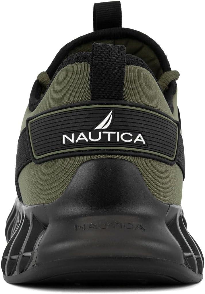 imageNautica Mens Casual Fashion Sneakers Lightweight LaceUp Athletic Walking Shoes for Gym amp Tennis ComfortableOlive Black