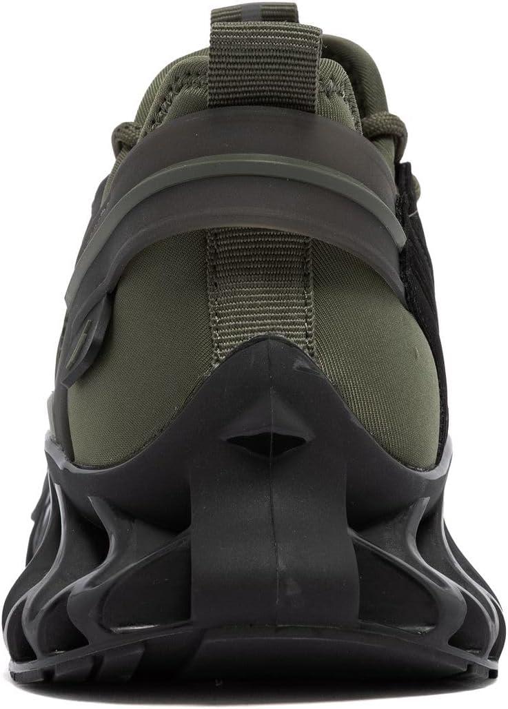 imageNautica Mens Casual Fashion Sneakers Lightweight LaceUp Athletic Walking Shoes for Gym amp Tennis ComfortableOlive Blackwandal