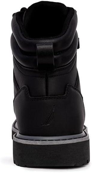 imageNautica Mens Casual Lace Up Ankle Boots High Water amp Slip Resistant Outdoor Lightweight Utility Leather Shoes for Work Winter Walking ConstructionBlack