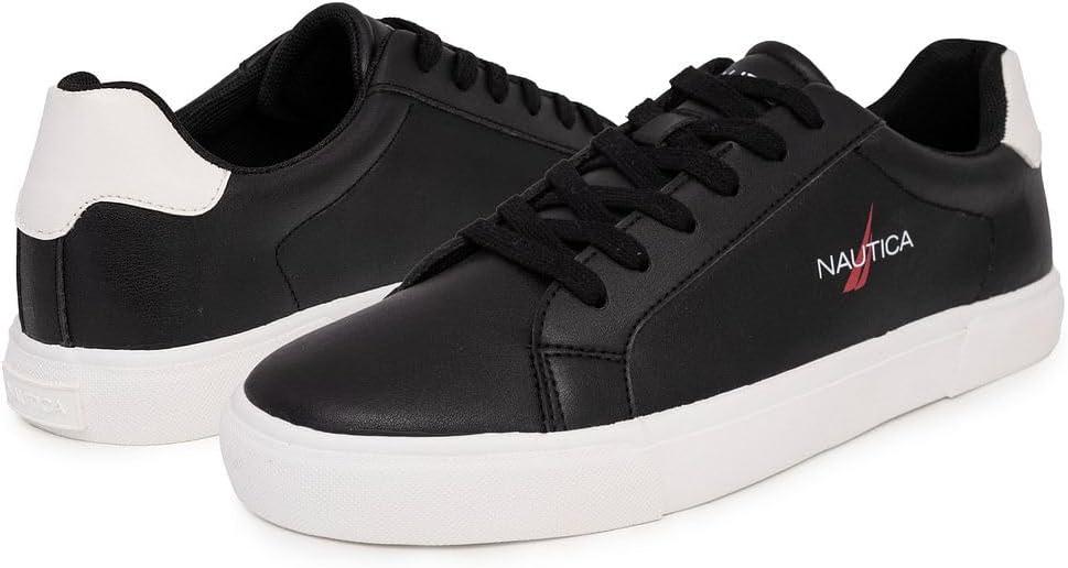 imageNautica Mens Casual Shoe Classic LaceUp Low Top Loafer Fashion Sneaker in Medium amp Wide Width SizesBlack