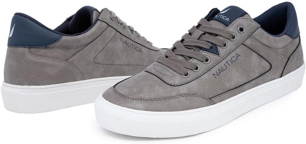 imageNautica Mens Casual Shoe Classic LaceUp Low Top Loafer Fashion Sneaker in Medium amp Wide Width SizesGreyjansen