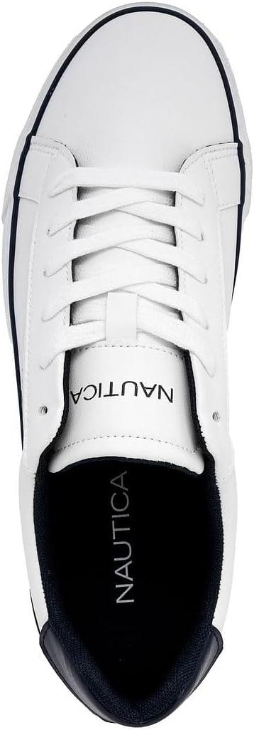 imageNautica Mens Casual Shoe Classic LaceUp Low Top Loafer Fashion Sneaker in Medium amp Wide Width SizesWhite Greenmyton