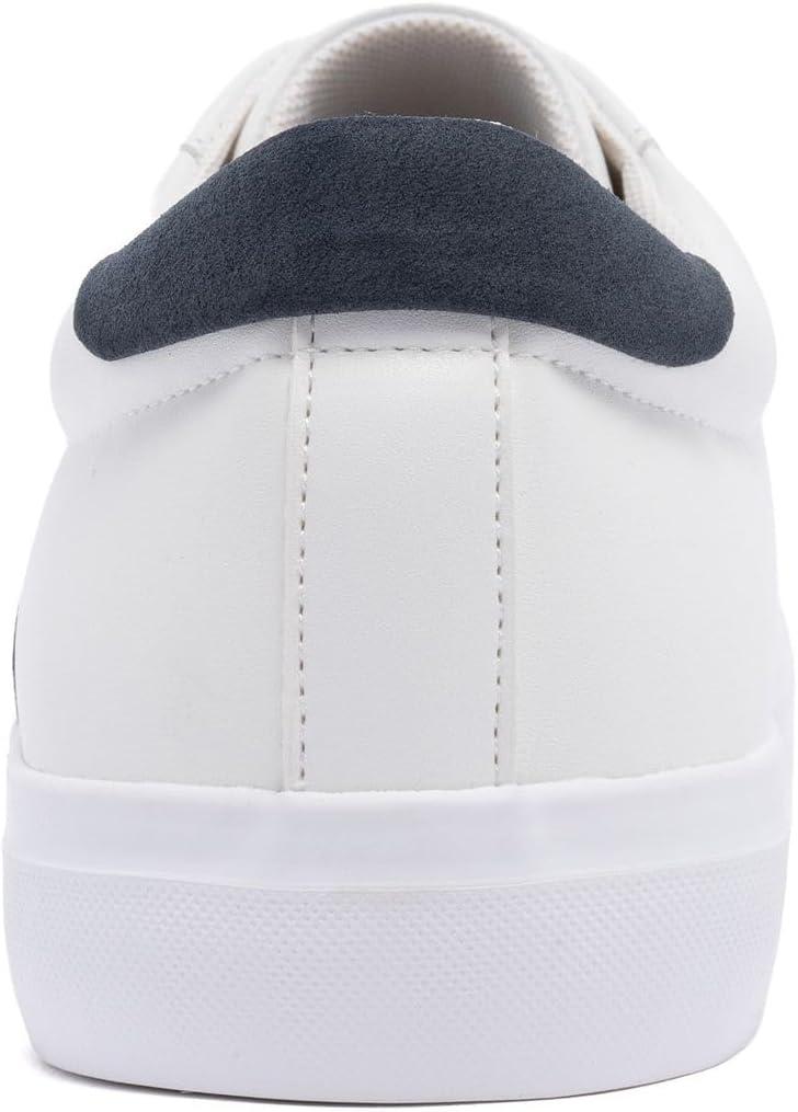 imageNautica Mens Casual Shoe Classic LaceUp Low Top Loafer Fashion Sneaker in Medium amp Wide Width SizesWhite Navy Grey