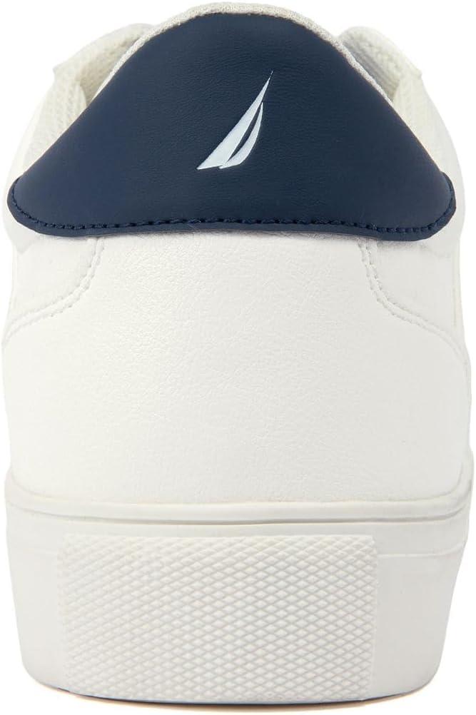 imageNautica Mens Casual Shoe Classic LaceUp Low Top Loafer Fashion Sneaker in Medium amp Wide Width SizesWhitejansen